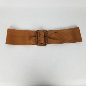 Vintage, camel color leather 3" belt. Very cool.